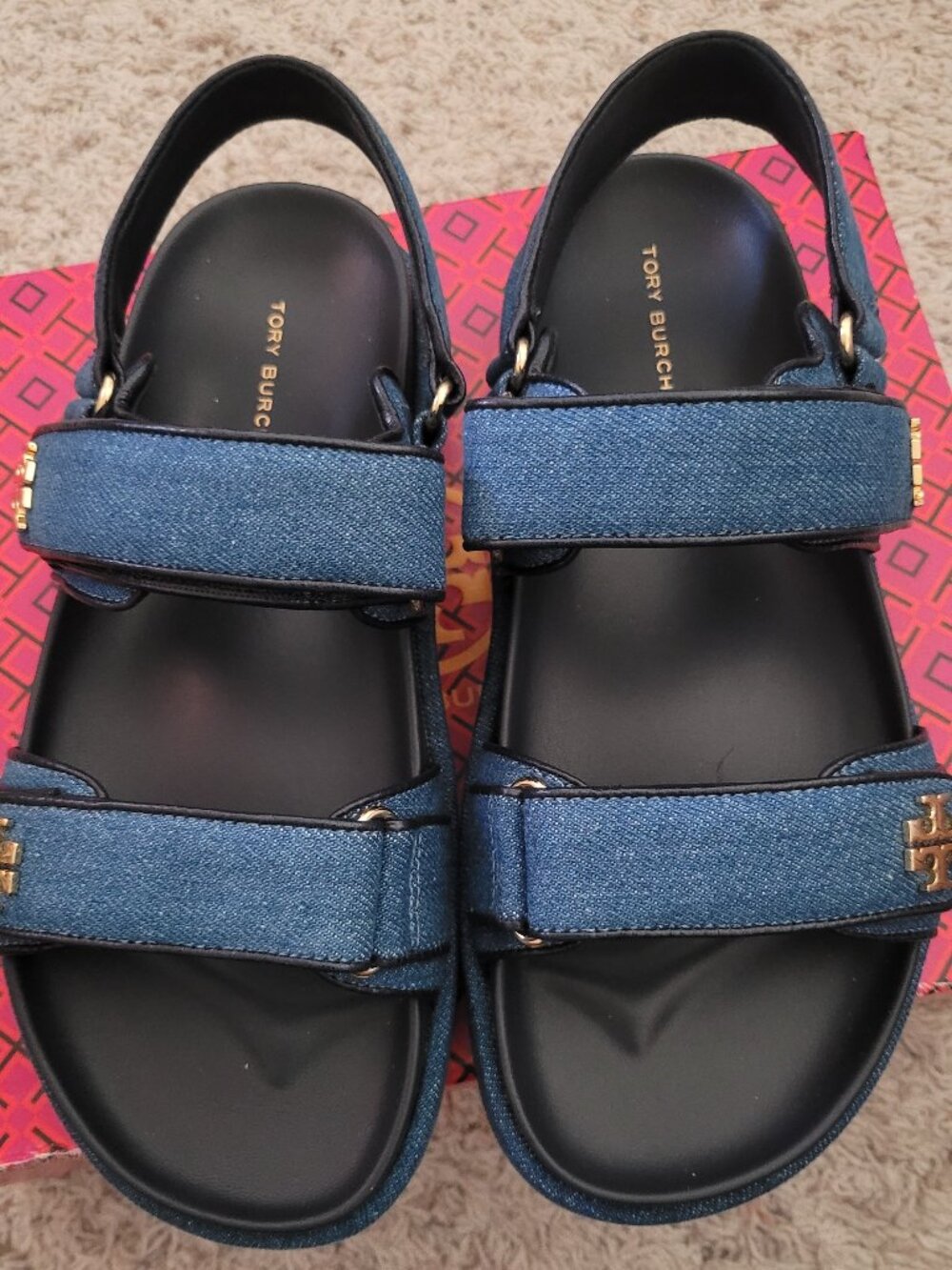 NIB Tory Burch Kira Sport Sandal Denim - 8.5